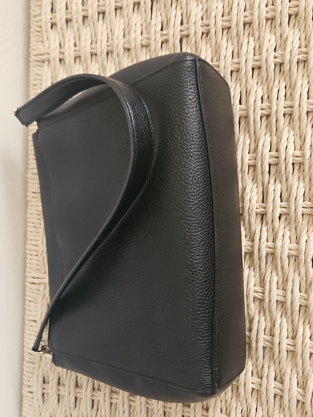 kate spade Black Pebbled Leather Shoulder Bag with Front Zip - Picture 4 of 8